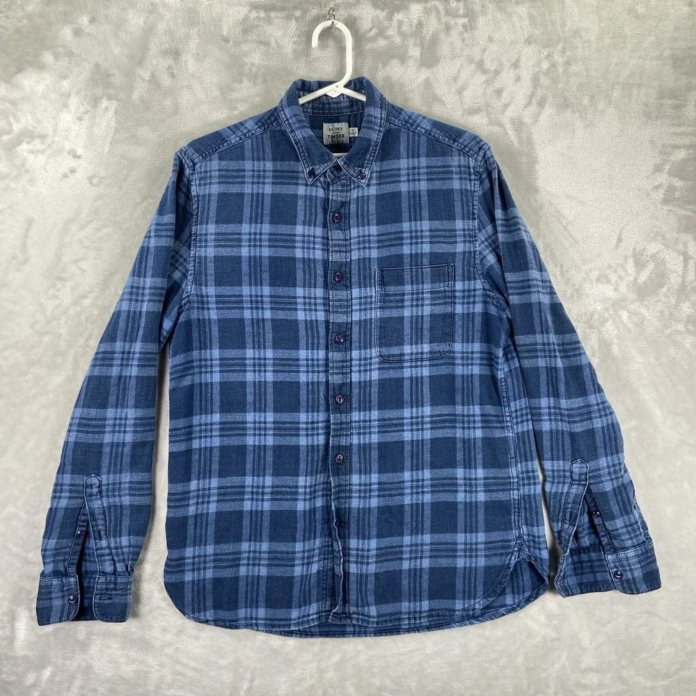 Flint and Tinder Shirt Mens Small Flannel Button Down Huckberry Plaid Cotton